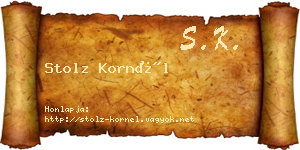 Stolz Kornél névjegykártya