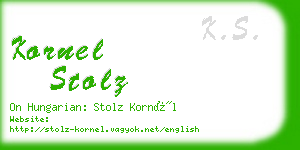 kornel stolz business card